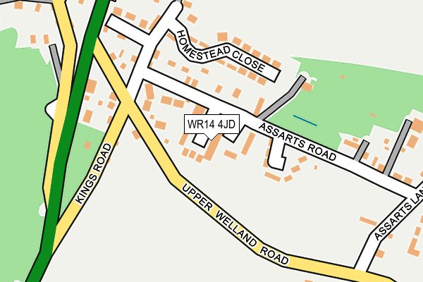 WR14 4JD map - OS OpenMap – Local (Ordnance Survey)