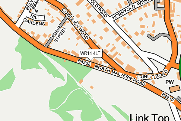 WR14 4LT map - OS OpenMap – Local (Ordnance Survey)