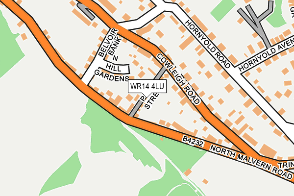 WR14 4LU map - OS OpenMap – Local (Ordnance Survey)