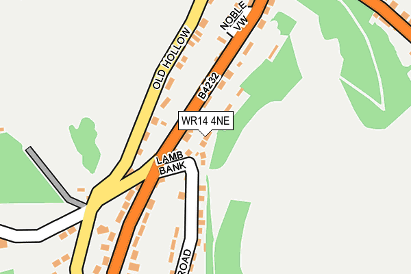 WR14 4NE map - OS OpenMap – Local (Ordnance Survey)