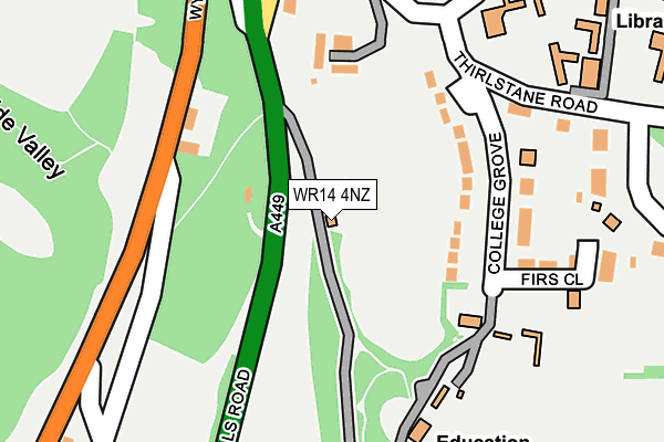 WR14 4NZ map - OS OpenMap – Local (Ordnance Survey)