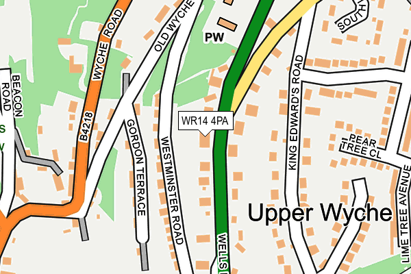WR14 4PA map - OS OpenMap – Local (Ordnance Survey)