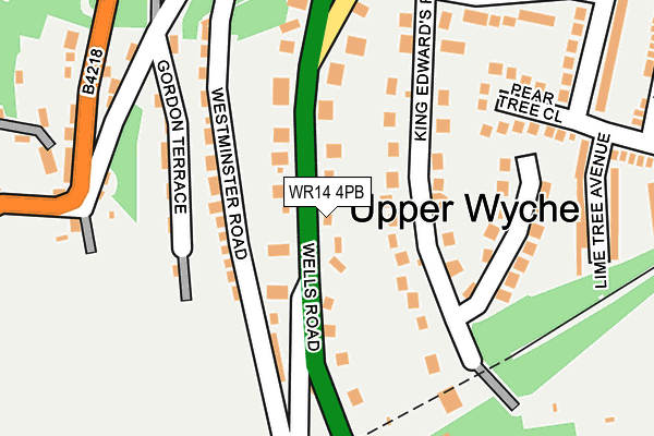 WR14 4PB map - OS OpenMap – Local (Ordnance Survey)