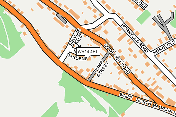 WR14 4PT map - OS OpenMap – Local (Ordnance Survey)