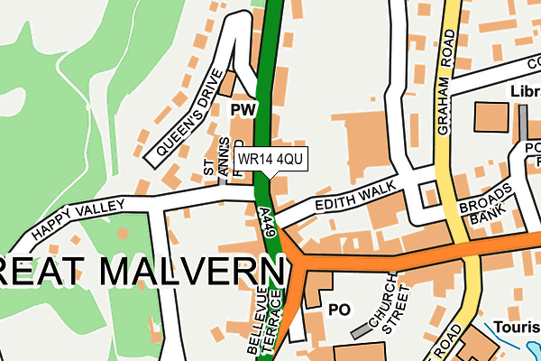 WR14 4QU map - OS OpenMap – Local (Ordnance Survey)