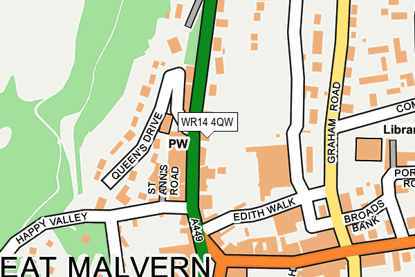 WR14 4QW map - OS OpenMap – Local (Ordnance Survey)