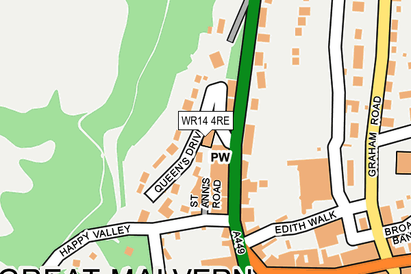 WR14 4RE map - OS OpenMap – Local (Ordnance Survey)