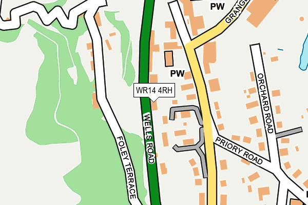 WR14 4RH map - OS OpenMap – Local (Ordnance Survey)
