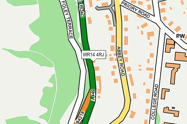 WR14 4RJ map - OS OpenMap – Local (Ordnance Survey)