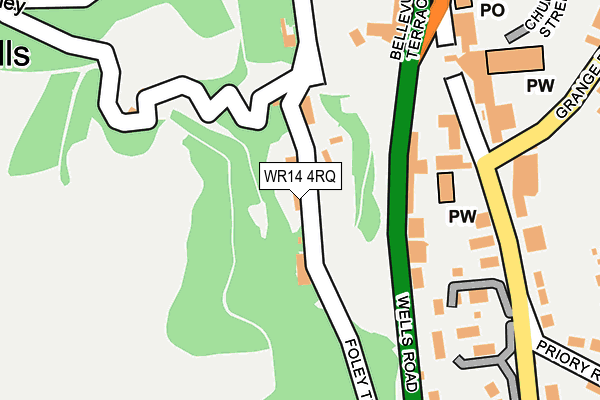 WR14 4RQ map - OS OpenMap – Local (Ordnance Survey)
