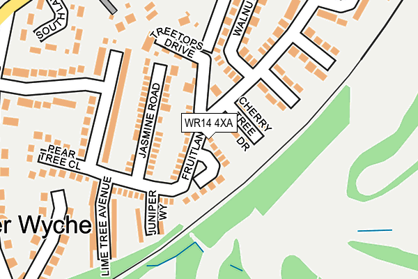 WR14 4XA map - OS OpenMap – Local (Ordnance Survey)