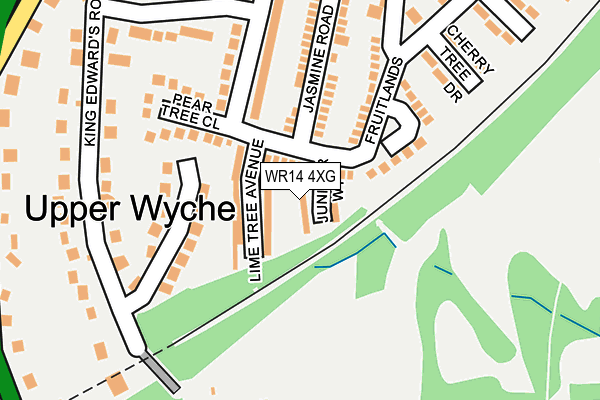 WR14 4XG map - OS OpenMap – Local (Ordnance Survey)