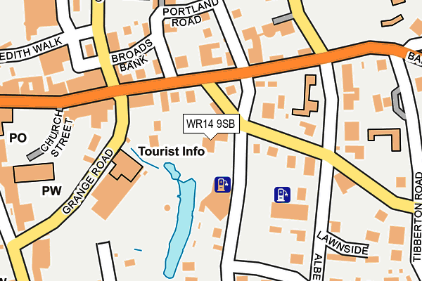 WR14 9SB map - OS OpenMap – Local (Ordnance Survey)