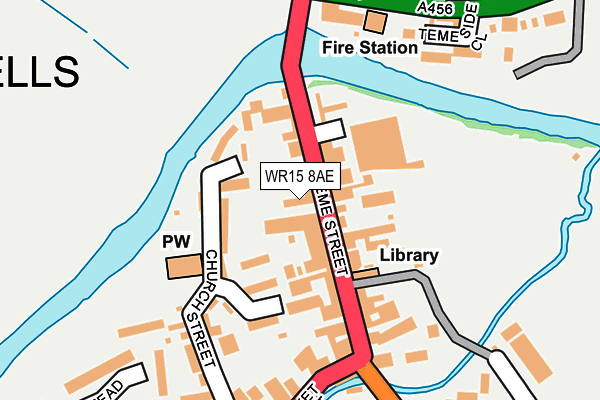 WR15 8AE map - OS OpenMap – Local (Ordnance Survey)
