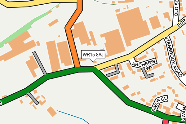 WR15 8AJ map - OS OpenMap – Local (Ordnance Survey)