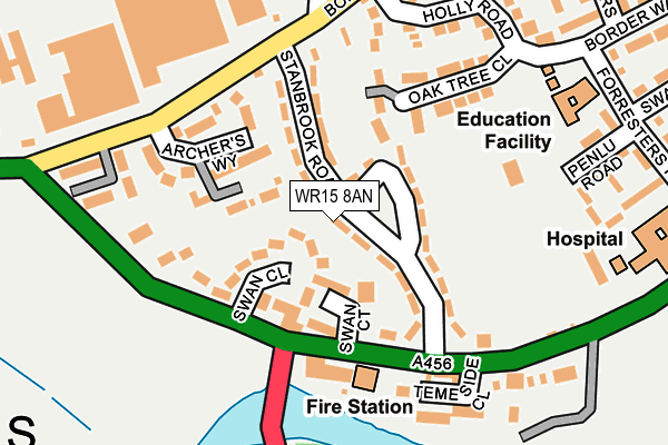 WR15 8AN map - OS OpenMap – Local (Ordnance Survey)