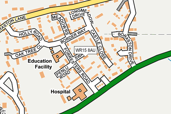 WR15 8AU map - OS OpenMap – Local (Ordnance Survey)