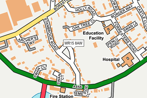WR15 8AW map - OS OpenMap – Local (Ordnance Survey)