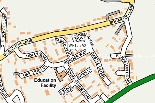 WR15 8AX map - OS OpenMap – Local (Ordnance Survey)