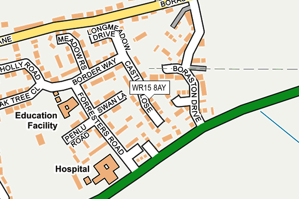 WR15 8AY map - OS OpenMap – Local (Ordnance Survey)