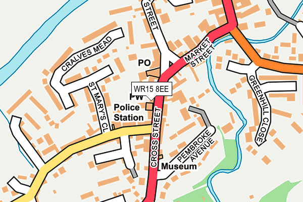 WR15 8EE map - OS OpenMap – Local (Ordnance Survey)