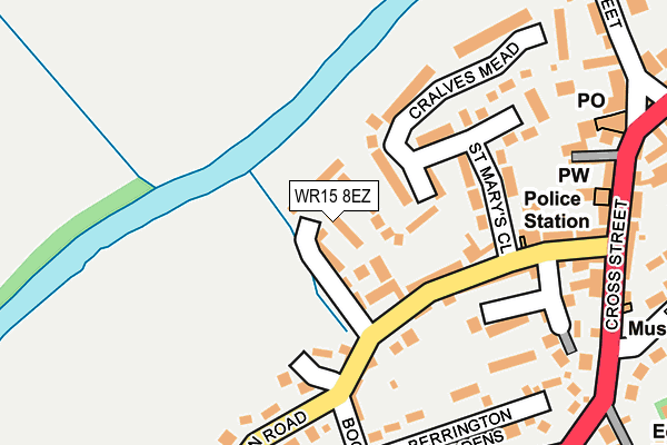 WR15 8EZ map - OS OpenMap – Local (Ordnance Survey)