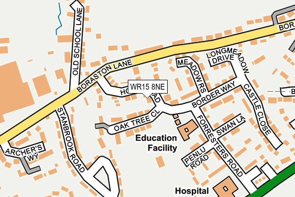 WR15 8NE map - OS OpenMap – Local (Ordnance Survey)