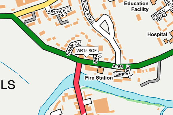 WR15 8QF map - OS OpenMap – Local (Ordnance Survey)