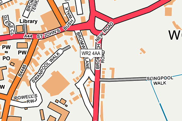 WR2 4AA map - OS OpenMap – Local (Ordnance Survey)