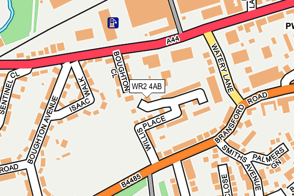 WR2 4AB map - OS OpenMap – Local (Ordnance Survey)