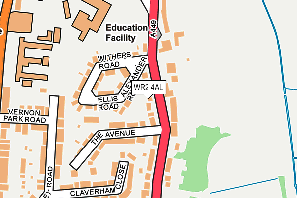 WR2 4AL map - OS OpenMap – Local (Ordnance Survey)