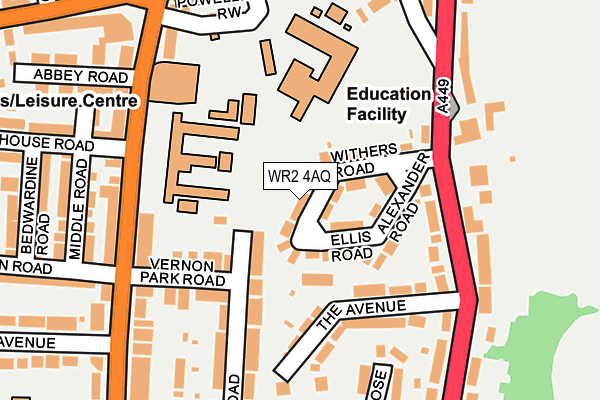 WR2 4AQ map - OS OpenMap – Local (Ordnance Survey)