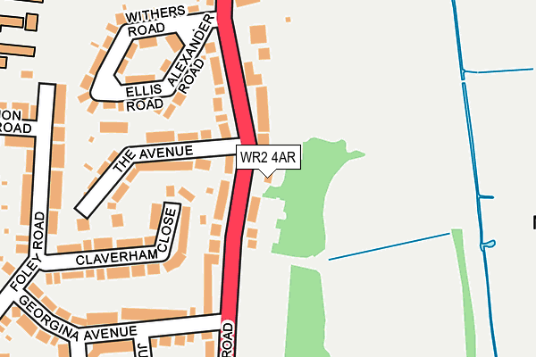 WR2 4AR map - OS OpenMap – Local (Ordnance Survey)