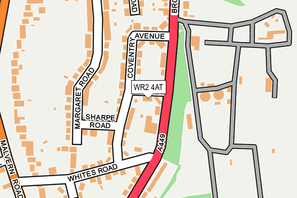 WR2 4AT map - OS OpenMap – Local (Ordnance Survey)