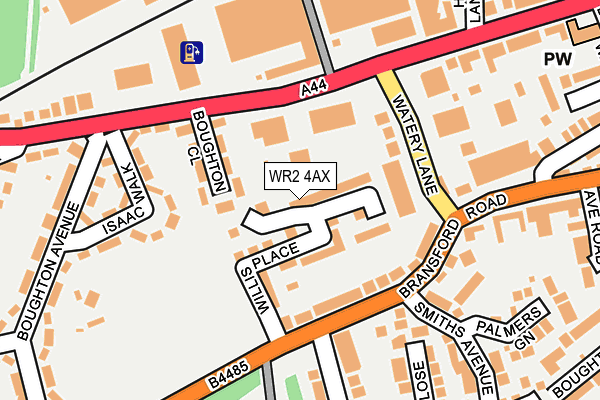 WR2 4AX map - OS OpenMap – Local (Ordnance Survey)