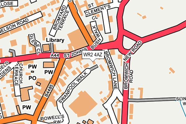 WR2 4AZ map - OS OpenMap – Local (Ordnance Survey)