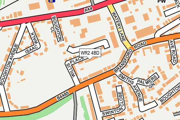 WR2 4BD map - OS OpenMap – Local (Ordnance Survey)