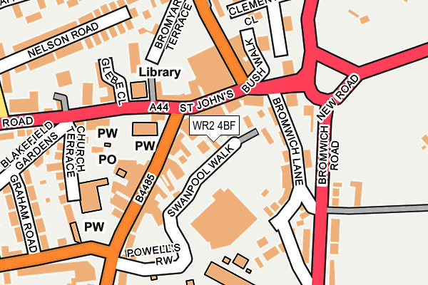 WR2 4BF map - OS OpenMap – Local (Ordnance Survey)