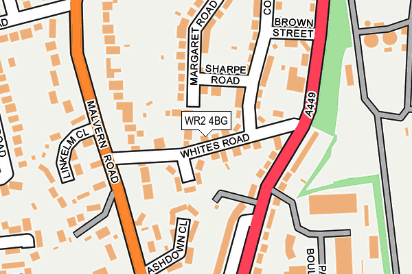 WR2 4BG map - OS OpenMap – Local (Ordnance Survey)
