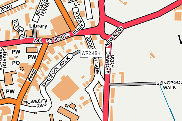 WR2 4BH map - OS OpenMap – Local (Ordnance Survey)