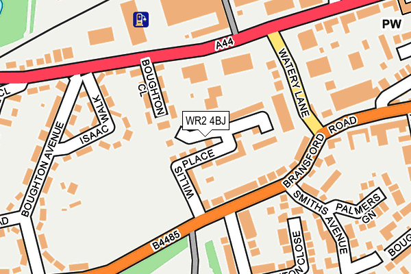 WR2 4BJ map - OS OpenMap – Local (Ordnance Survey)