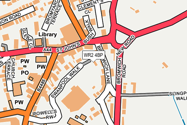 WR2 4BP map - OS OpenMap – Local (Ordnance Survey)