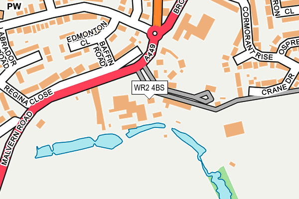 WR2 4BS map - OS OpenMap – Local (Ordnance Survey)