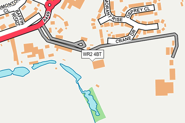 WR2 4BT map - OS OpenMap – Local (Ordnance Survey)