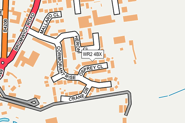 WR2 4BX map - OS OpenMap – Local (Ordnance Survey)