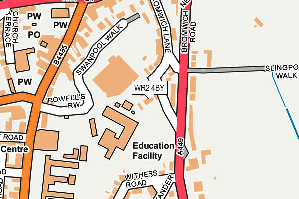 WR2 4BY map - OS OpenMap – Local (Ordnance Survey)
