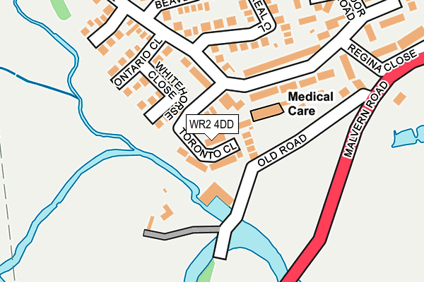 WR2 4DD map - OS OpenMap – Local (Ordnance Survey)