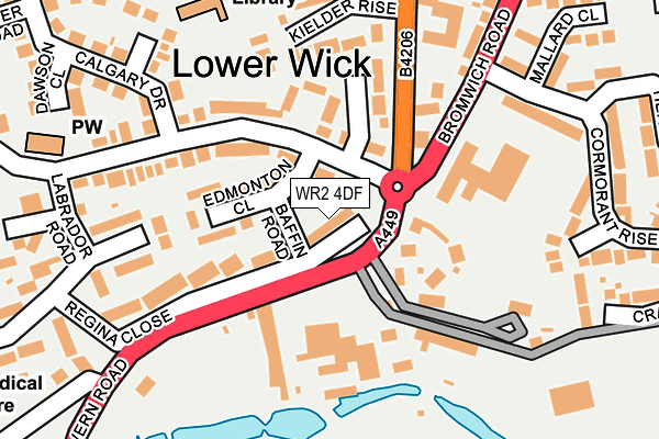 WR2 4DF map - OS OpenMap – Local (Ordnance Survey)