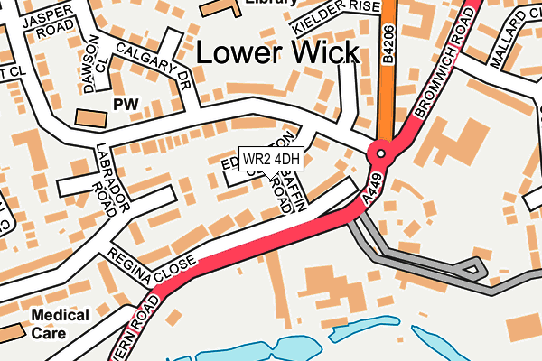 WR2 4DH map - OS OpenMap – Local (Ordnance Survey)