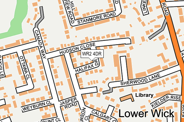 WR2 4DR map - OS OpenMap – Local (Ordnance Survey)